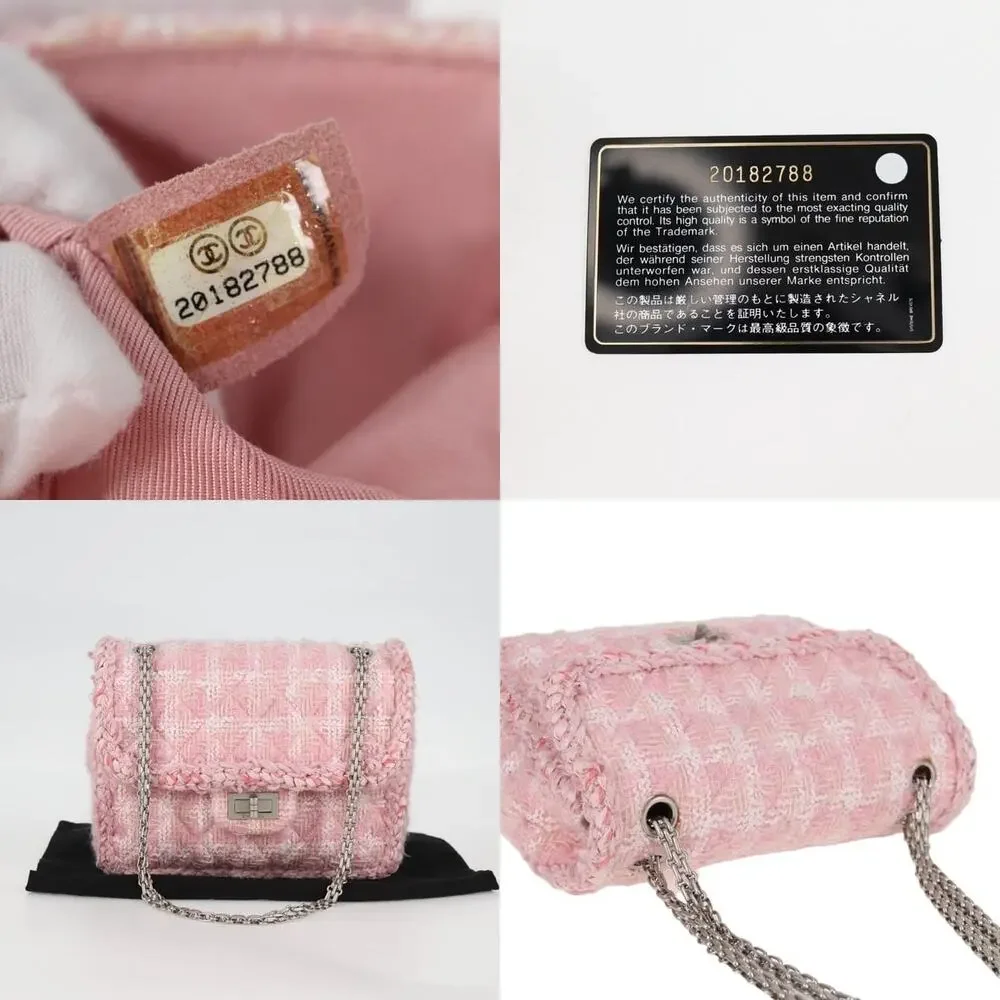 Chanel Tweed Chain Matelasse 23 Shoulder Bag Pink